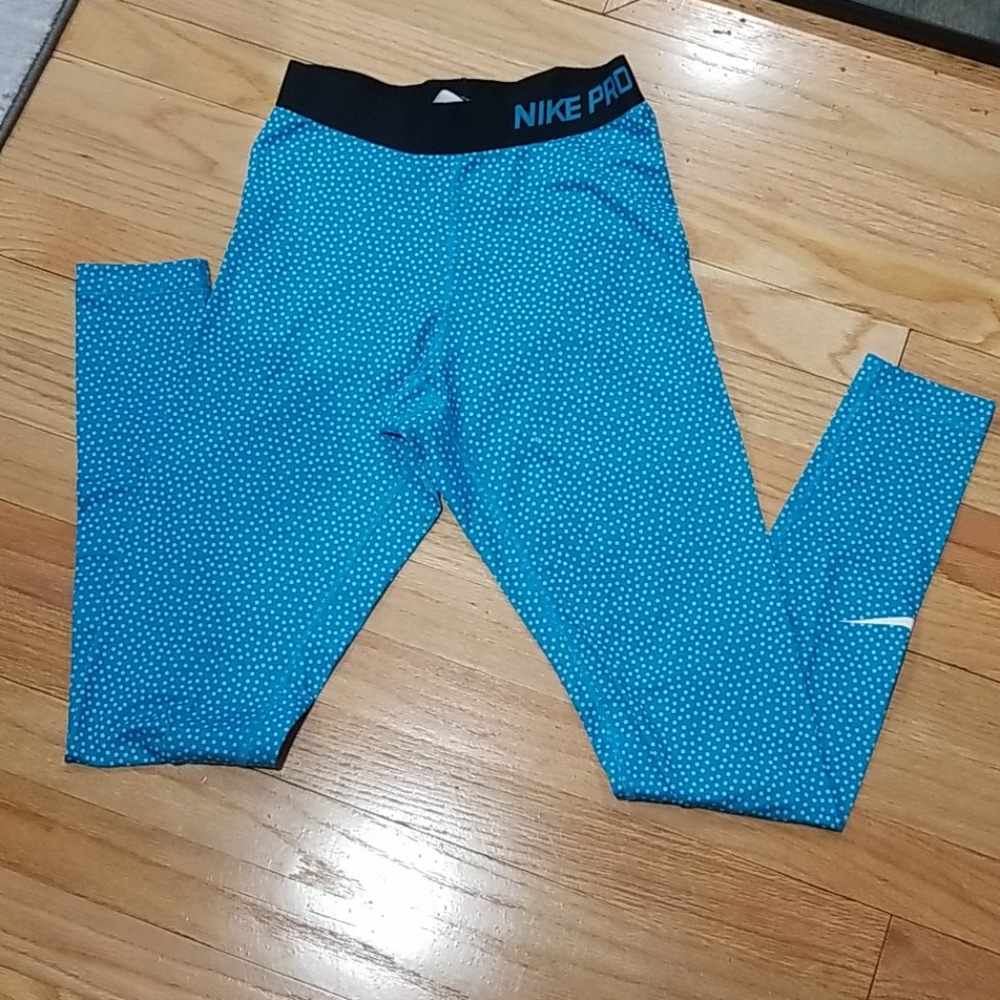 Nike polka dot compression pants Small
